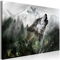 KUNSTDRUCK Grün 90/60 cm - Grau/Grün, Textil (90/60cm) - KUNSTLOFT