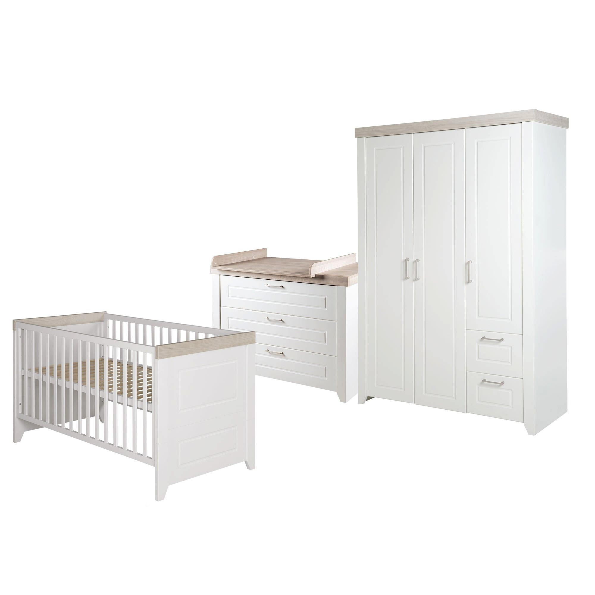 BABYZIMMER-SET Felicia II 3-teilig - Weiß, Holzwerkstoff (76/82/144cm) - Roba