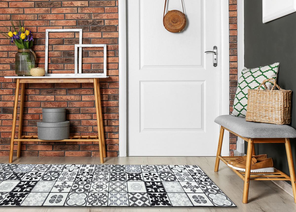 LÄUFER Antirutsch AZULEJO 67/160 cm - Grau, Textil (67/160cm) - rugsX