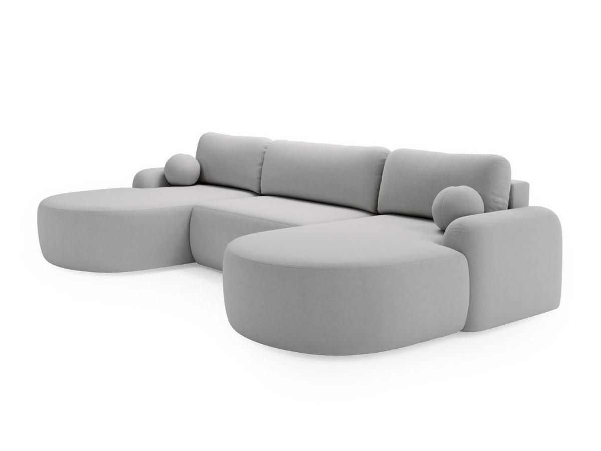 ECKSOFA Aurio U Bouclé-Stoff Grau - Schwarz/Grau, Kunststoff/Textil (347/177cm) - Graingold