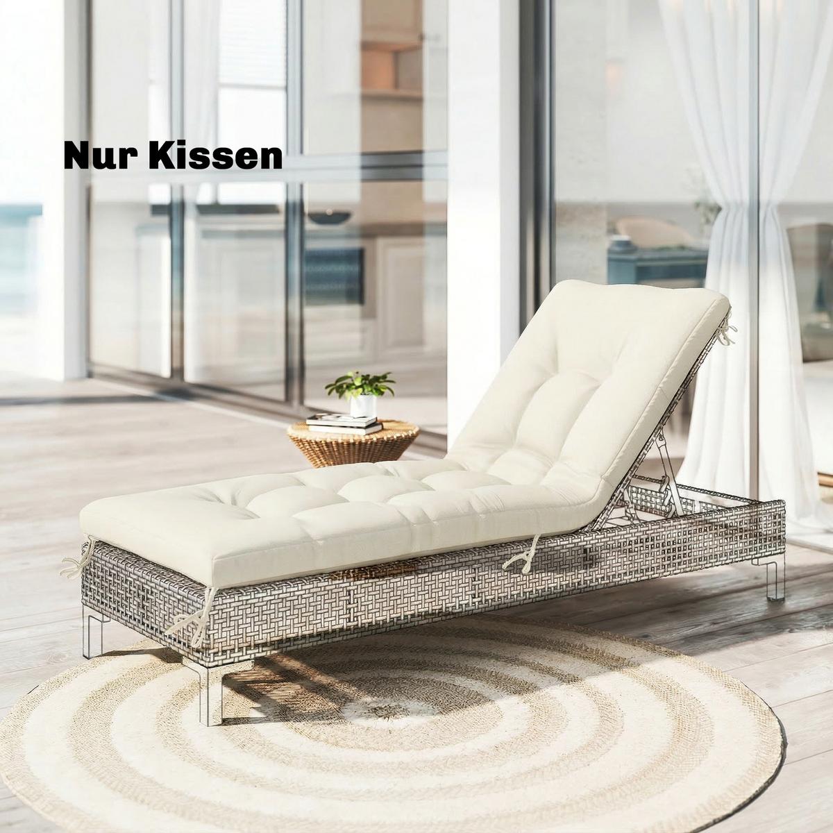 SITZKISSEN aus Polyester & PP-Baumwolle Beige - Beige, Textil (65/13/198cm) - Outsunny