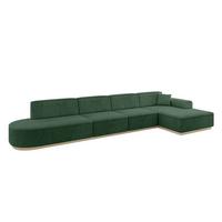 ECKSOFA Ottomane Rechts IREA-L3 - 412x165x80 cm Grün - Currygelb, Holzwerkstoff/Textil (412/165cm) - ALTDECOR