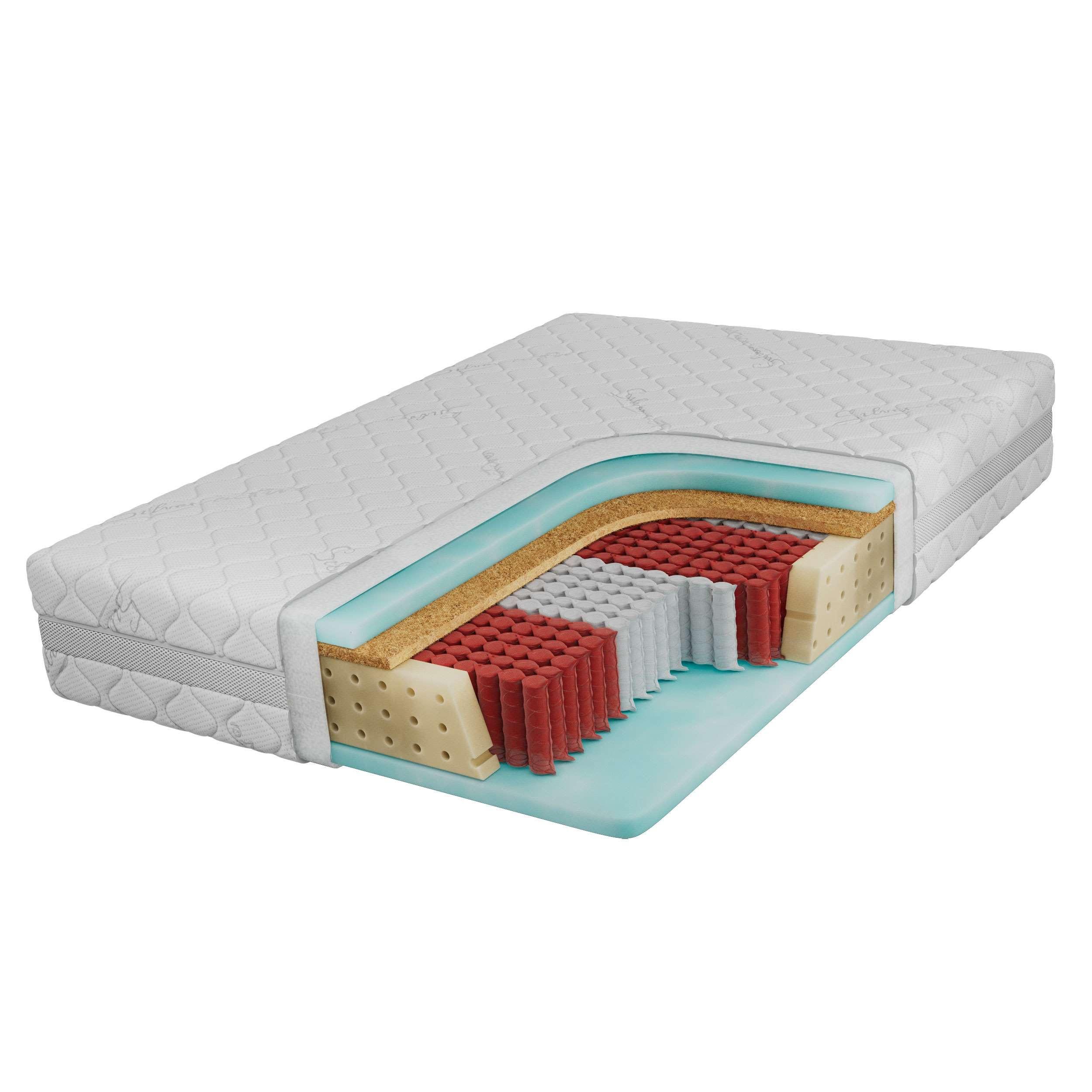 TASCHENMATRATZE CALVI - 140/200 - H3/H4 - Sivo - Weiß, Textil (140/200cm) - MKS