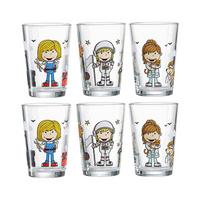 KINDERGLÄSER Berufe Mädchen bunt 205 ml 6-tlg. - Multicolor, Glas (0.205L) - Ritzenhoff Breker