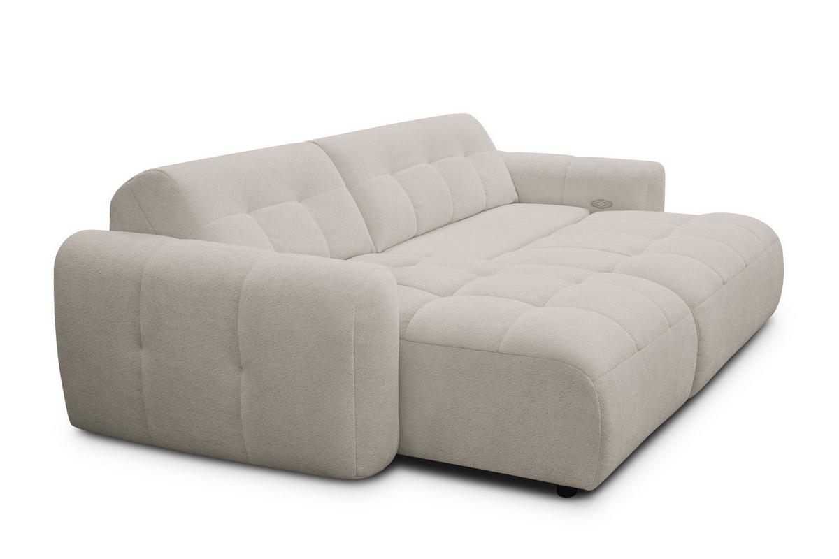 ECKSOFA LUMERO 4-Sitzer LINKS, creme - Ecru/Schwarz, Holz/Textil (275/166cm) - Courtois Laville