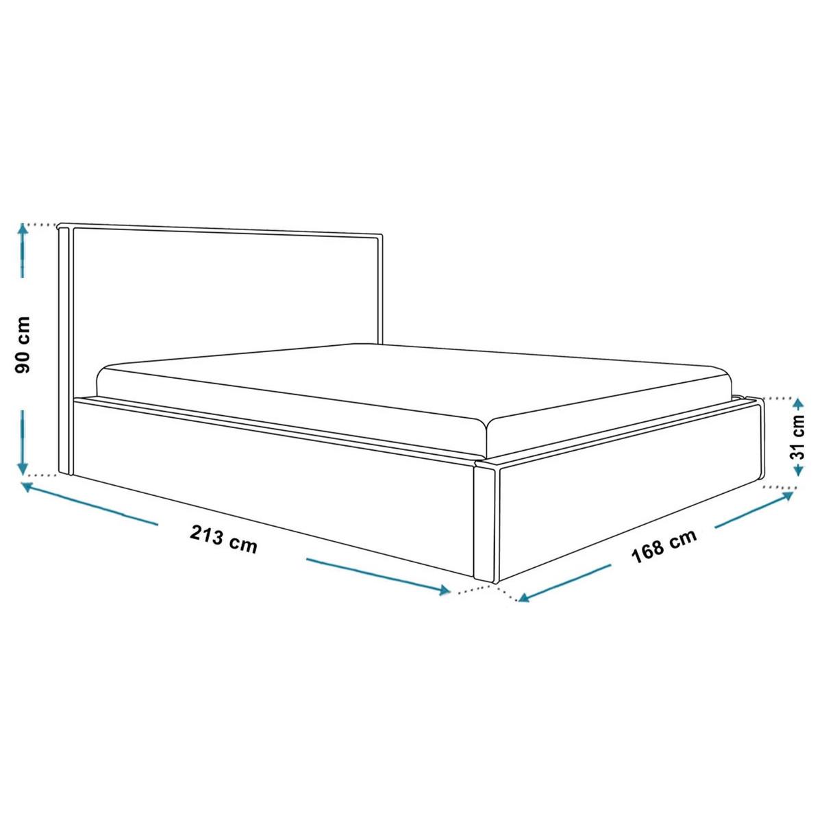 BETT 160x200 - Polsterbett mit Bettkasten und Metallrahmen - Modern Betten - Hochwertiger Poso-Stoff - Kollektion Milano - Beige - Beige, Holz/Textil (160/200cm) - Alpi-Möbel
