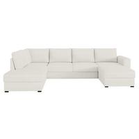 WOHNLANDSCHAFT Wilma, Seite: Links - Creme/Schwarz, Holz/Textil (305/85/188cm) - MIRJAN24