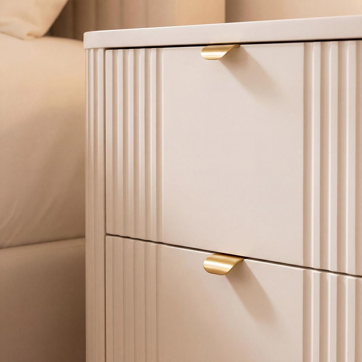 NACHTSCHRANK AURA 60/40/61 cm Kaschmir - Kaschmir/Goldfarben, Holzwerkstoff/Metall (60/61/40cm) - Idohome