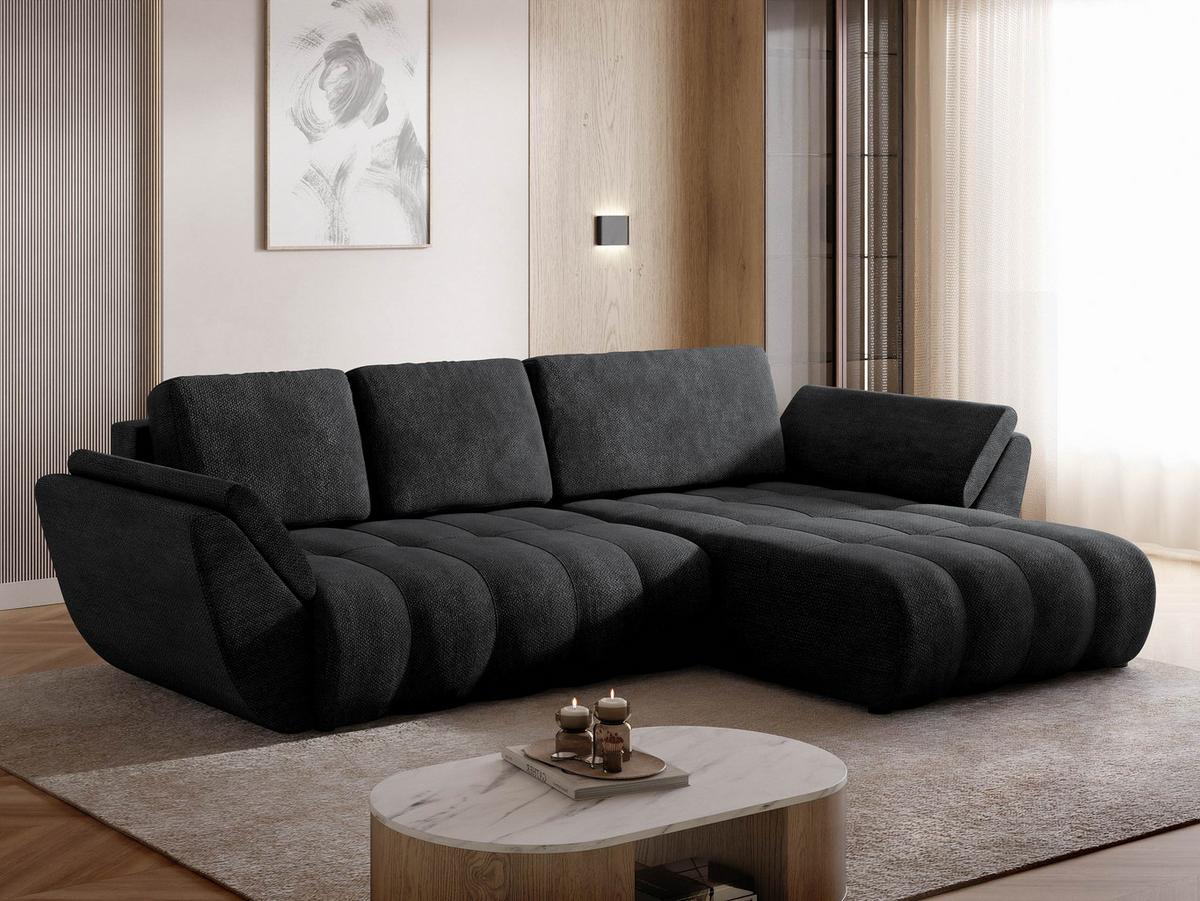 ECKSOFA Faro - Dunkelgrau/Schwarz, Holz/Kunststoff (283/195cm) - MIRJAN24