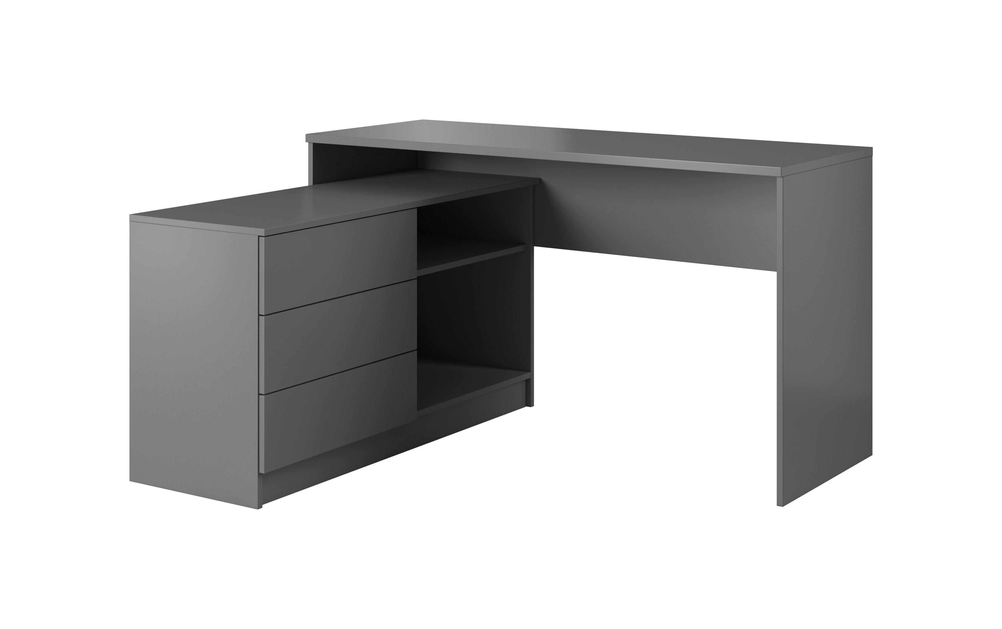 SCHREIBTISCH AURELIO 138,2x50,4x76 cm Bürotisch Computertisch, Graphitfarben - Graphitfarben, Holzwerkstoff (50.4/138.2/76cm) - MASSENO