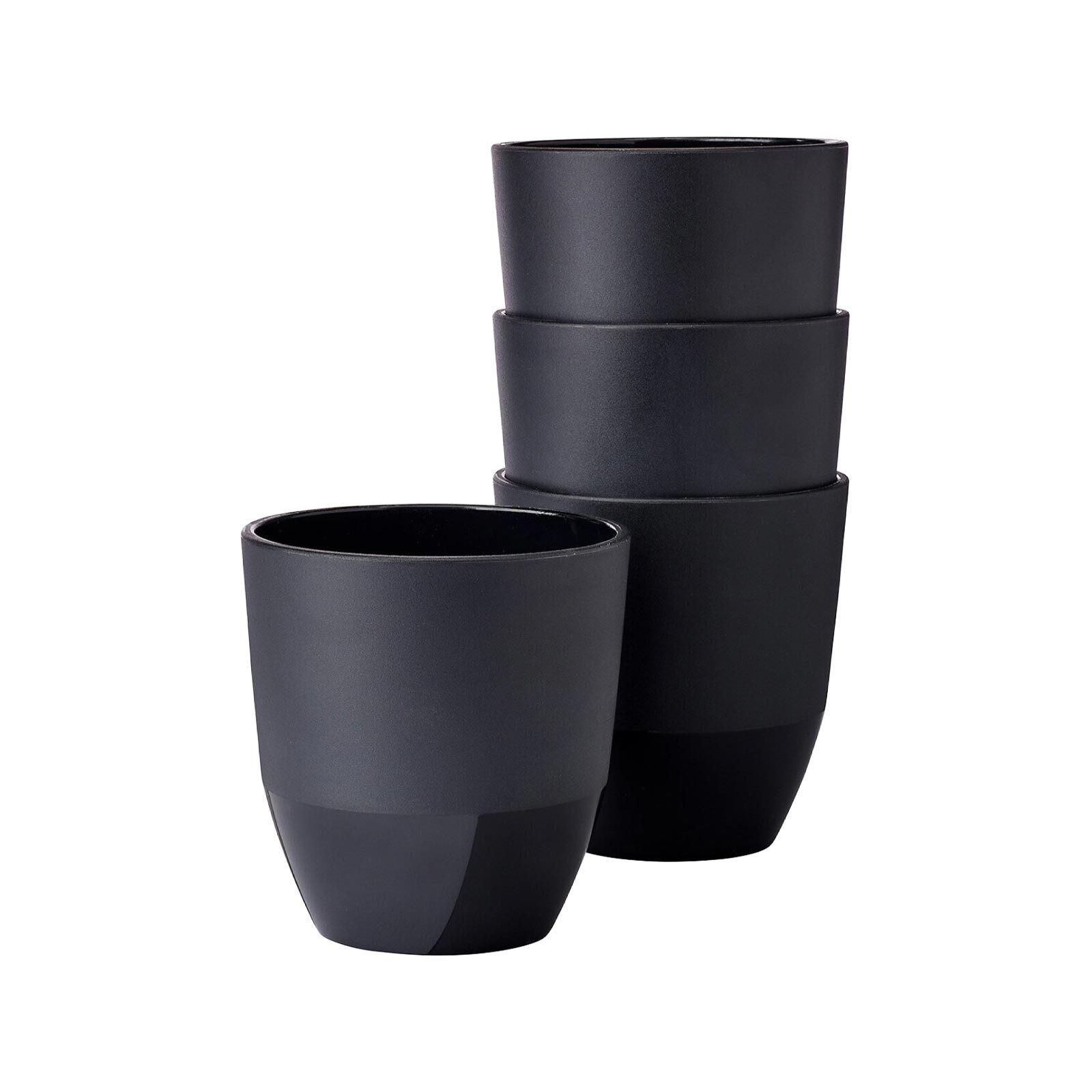 BECHER Silueta Nordic Black 200 ml 4er Set - Schwarz, Kunststoff (0.2L) - Mepal