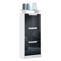 SCHUHSCHRANK Space Schwarz Hochglanz - Schwarz Hochglanz, Holzwerkstoff (46/128/23cm) - Vladon