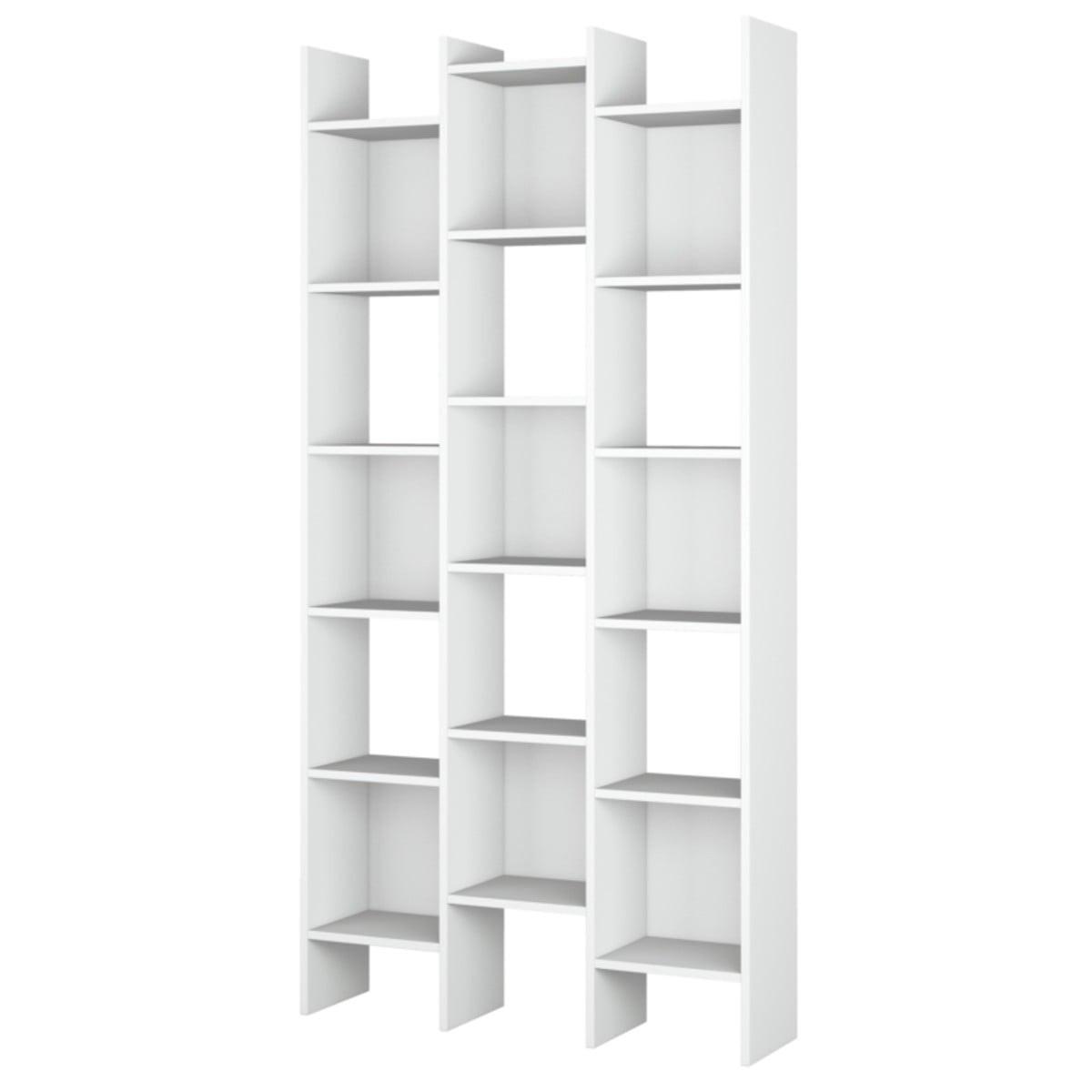 BÜCHERREGAL 3 Säulen 15 Fächer Italian - H192 cm - Weiß, Holzwerkstoff (25/192/7cm) - Calicosy