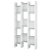 BÜCHERREGAL 3 Säulen 15 Fächer Italian - H192 cm - Weiß, Holzwerkstoff (25/192/7cm) - Calicosy