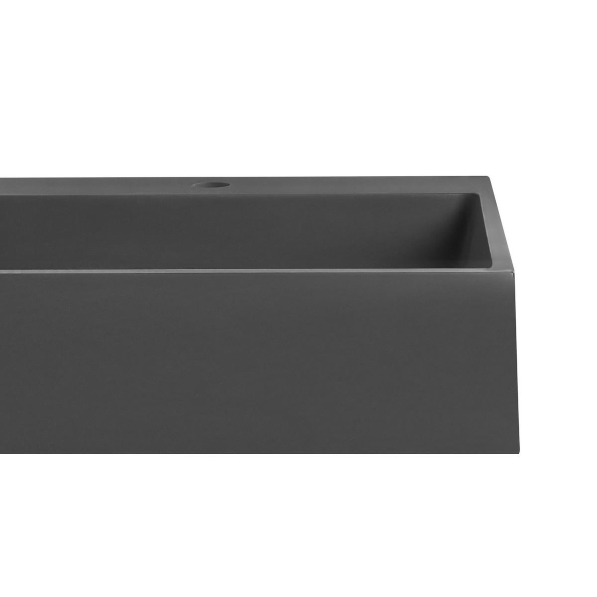 HÄNGEWASCHBECKEN Schwarz 150/48 cm Mineralguss Cusco - Schwarz, Naturmaterialen (150/13/48cm) - Beliani