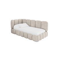 EINZELLBETT Jugendbett mit Bettkasten, Rechts - AVRY 80x200 Beige - Sandfarben, Holzwerkstoff/Textil (80/200cm) - ALTDECOR