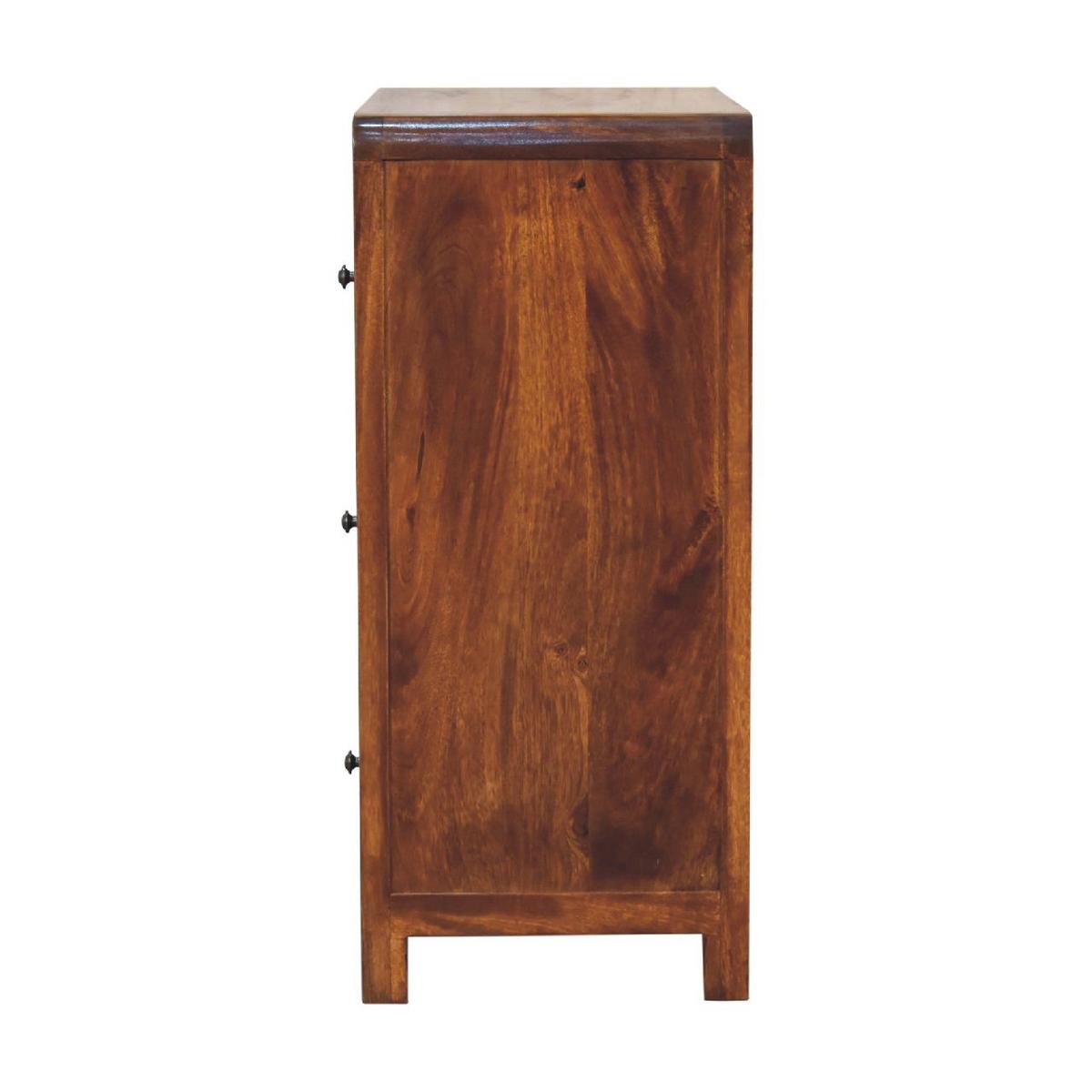 KOMMODE Aspen, 3 Schubladen, Dunkelbraun - Dunkelbraun/Messingfarben, Holz/Metall (70/80/35cm) - Artisan Furniture