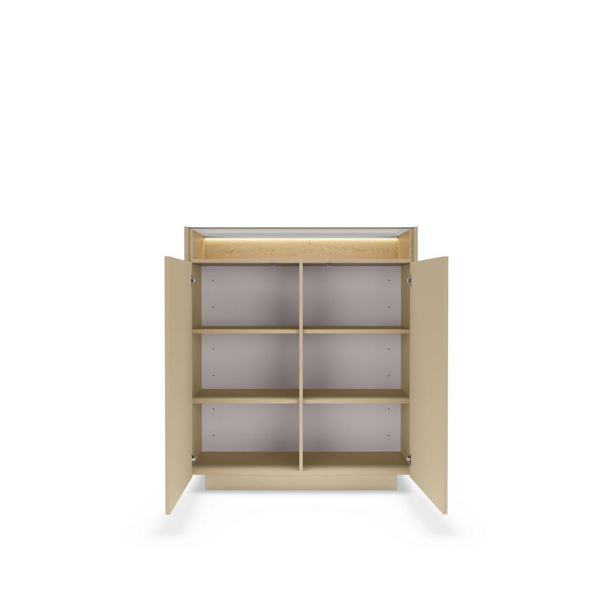 KOMMODE PORTA 103,2/119,2/39,5cm mit Schubladen 2 Türen Beige - Eichefarben/Beige, Holzwerkstoff (103.2/119.2/39.5cm) - MASSENO
