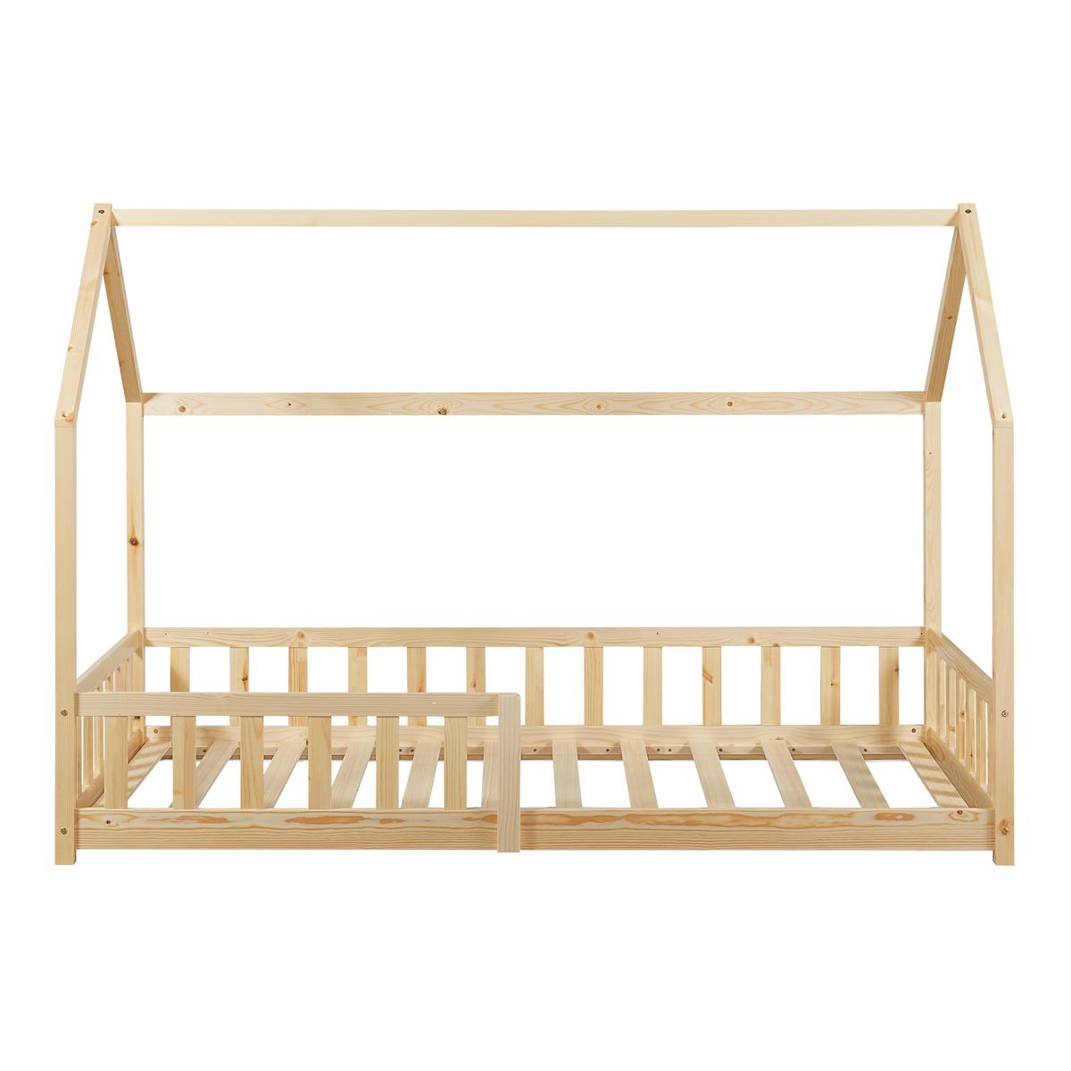 HAUSBETT Hesel - Naturfarben, Holz (90/200cm) - [en.casa]