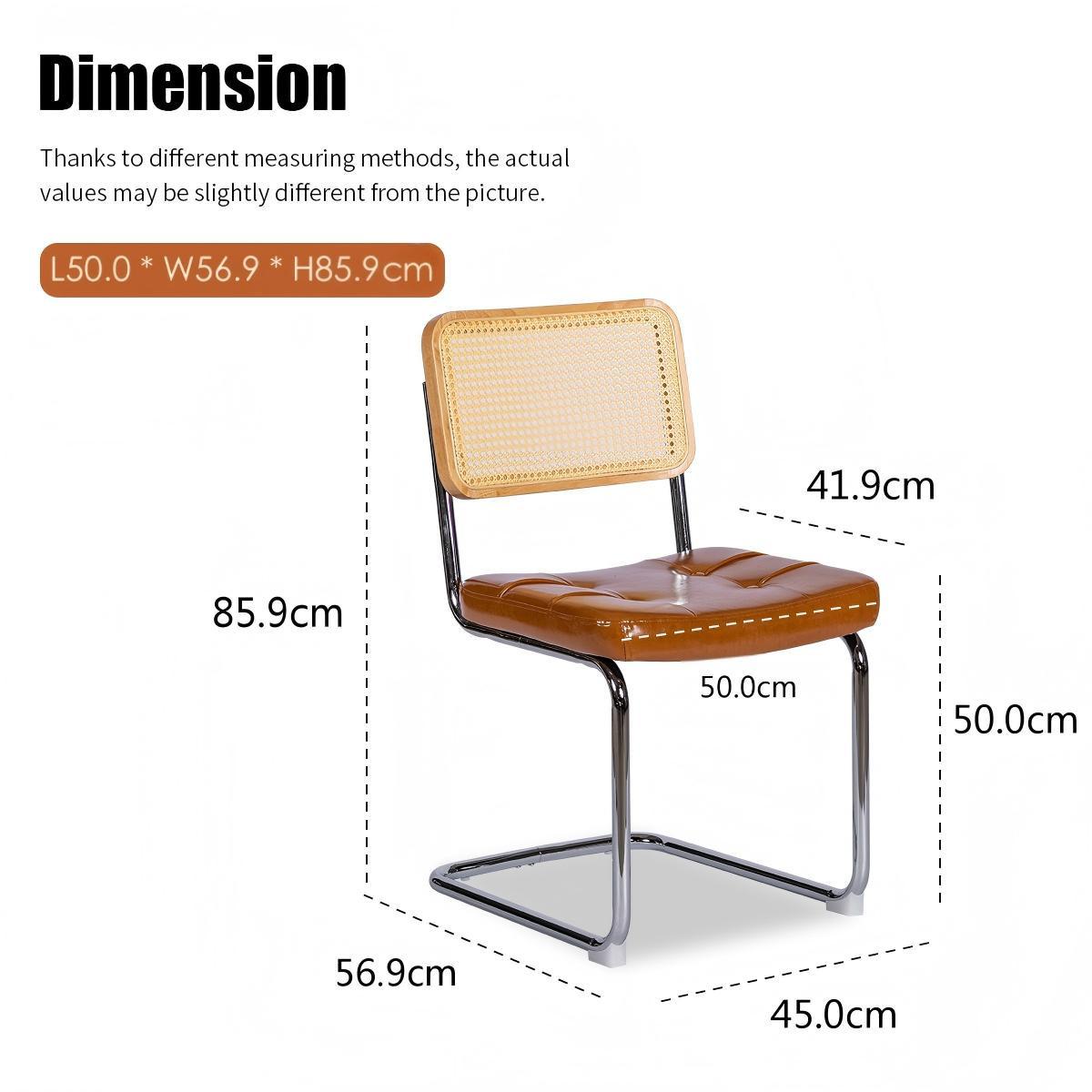 ESSZIMMERSTUHL 2er set kunstleder rattan verchromtes gestell freischwinger - Braun, Textil (53/84.6/46.4cm) - Urban Meuble