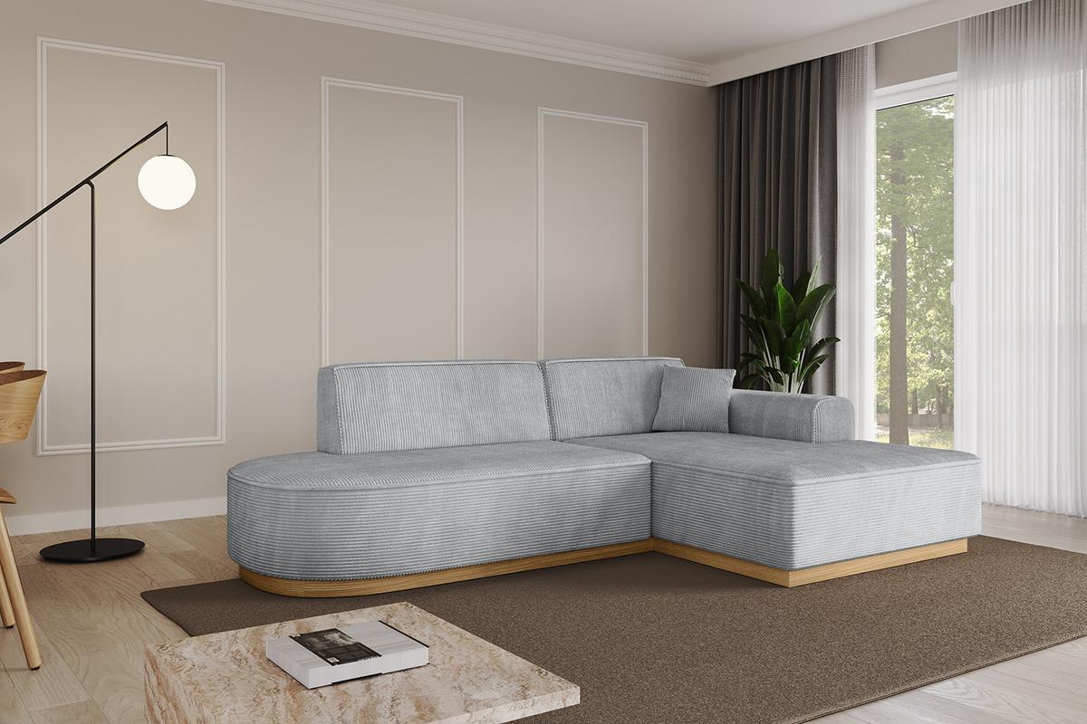 ECKSOFA Ottomane Rechts IREA-L1-v2 - 232x165x80 cm Grau - Grau, Holzwerkstoff/Textil (232/165cm) - ALTDECOR