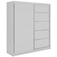 SCHWEBETÜRENSCHRANK 200 - MACEDONIA - Weiß - Alufarben/Weiß, Holzwerkstoff/Metall (200/216/61cm) - MKS