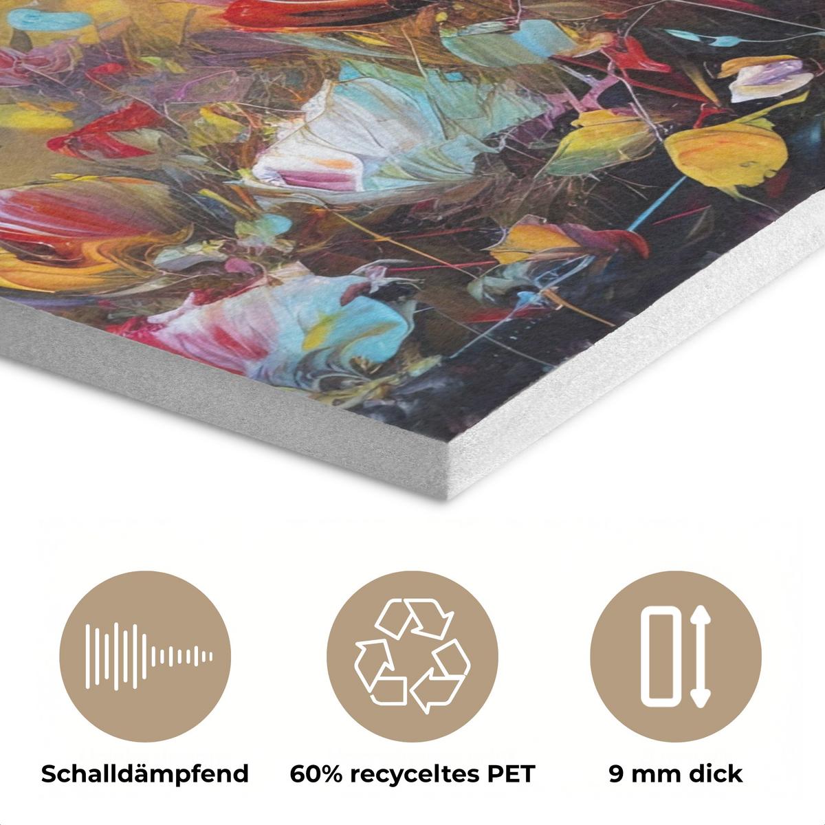 AKUSTIKBILD Blumen - Kunst - Natur - Ölgemälde Akustikpaneele 80x80 cm - Multicolor, Kunststoff (80/80/0.9cm) - MuchoWow