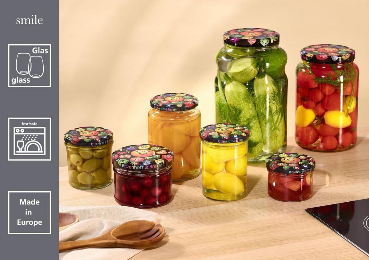VORRATSGLÄSER Smile transparent 580 ml 6er Set - Transparent, Glas (9.5/11/9.5cm) - Ritzenhoff Breker