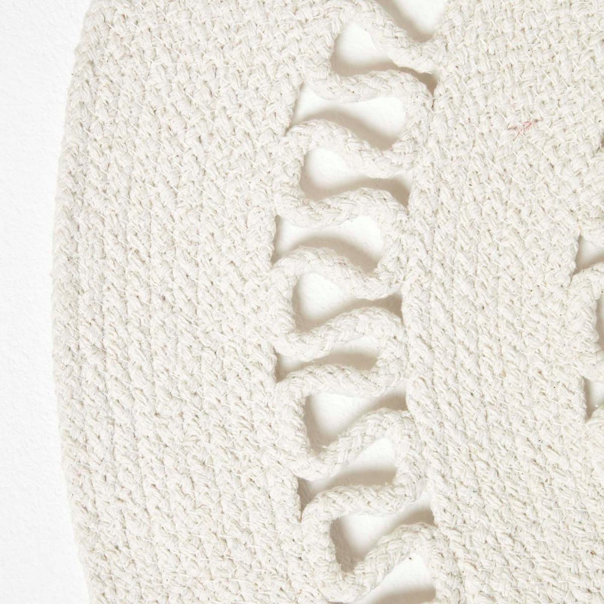 TEPPICH geflochten rund mit Häkel-Muster 70 cm - Creme, Textil (70/70cm) - Homescapes