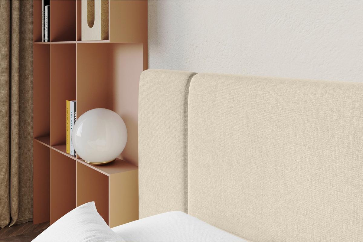 POLSTERBETT mit Bettkasten, Fußteil und Lattenrost, Boxbett ohne Matratze - NILO-Z 200x200 Beige - Beige, Holzwerkstoff/Textil (200/200cm) - ALTDECOR