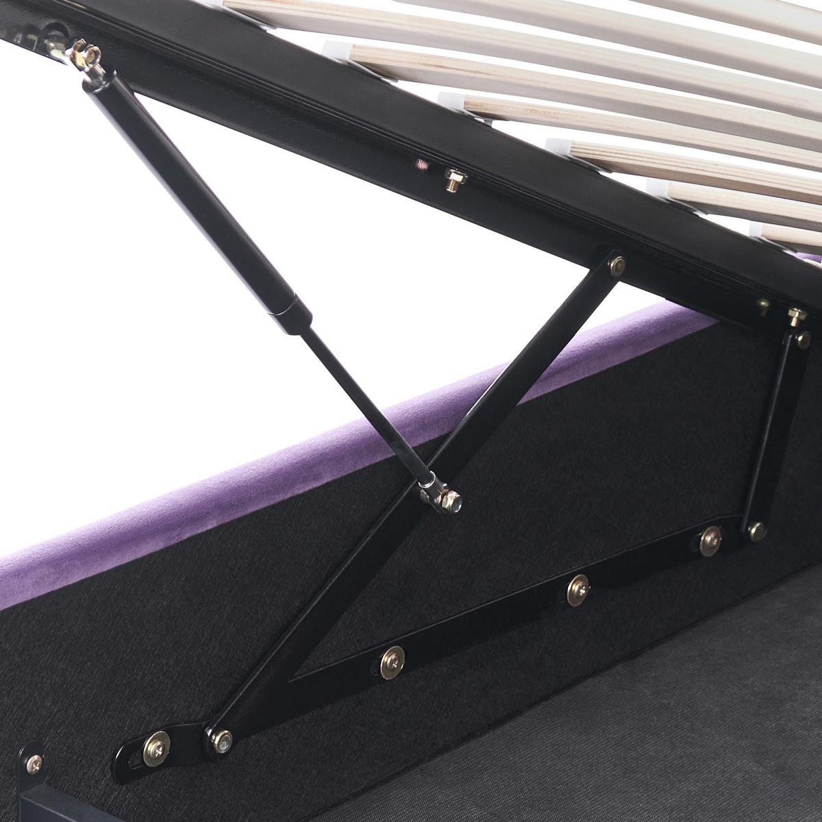 KINDERBETT mit Stauraum 90/200 Samtstoff Violett Grisetot - Violett, Textil (90/200cm) - Beliani