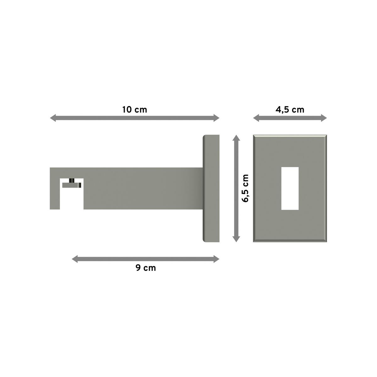 TRÄGER FÜR GARDINENSTANGEN INNENLAUF 14x35 mm, Smartline 1-läufig, Edelstahl-Optik - Edelstahlfarben, Metall (10/6.5/4.5cm) - INTERDECO