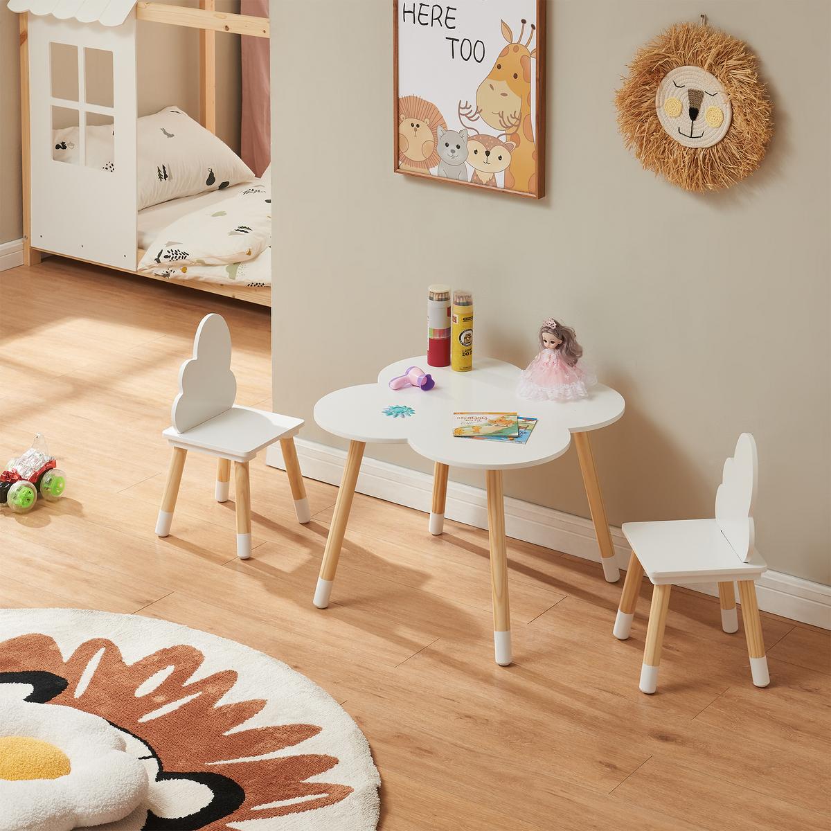 KINDERSITZGRUPPE Epim - Weiß, Holz/Holzwerkstoff (60/44/60cm) - [en.casa]