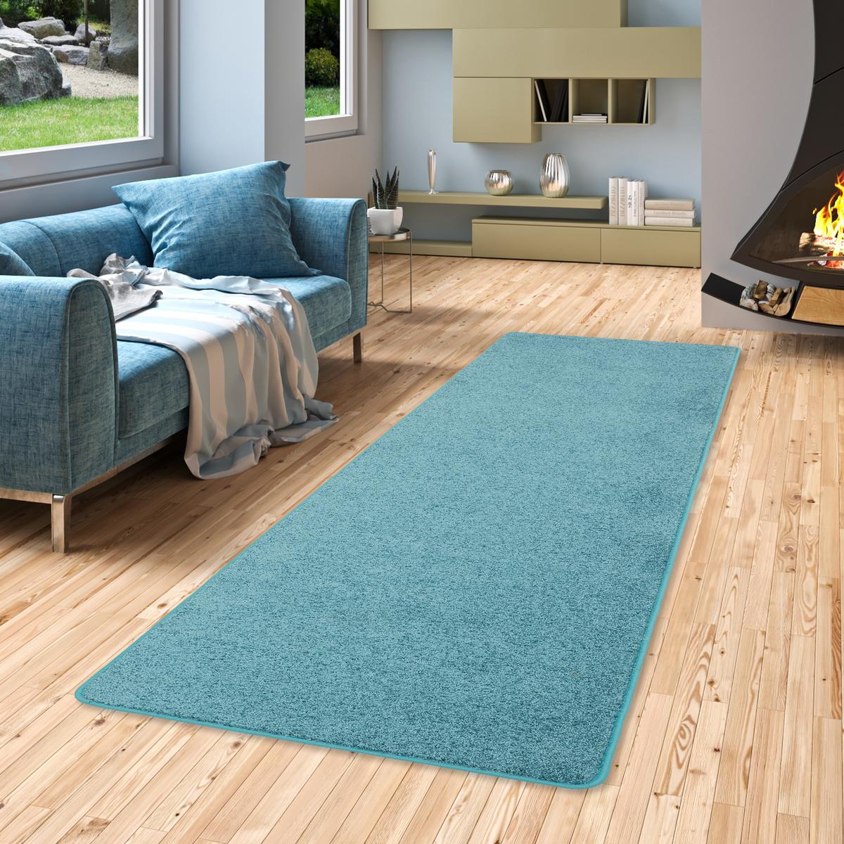 HOCHFLOR LANGFLOR TEPPICH LÄUFER COTTAGE - Petrol, Textil (80/200cm) - Snapstyle