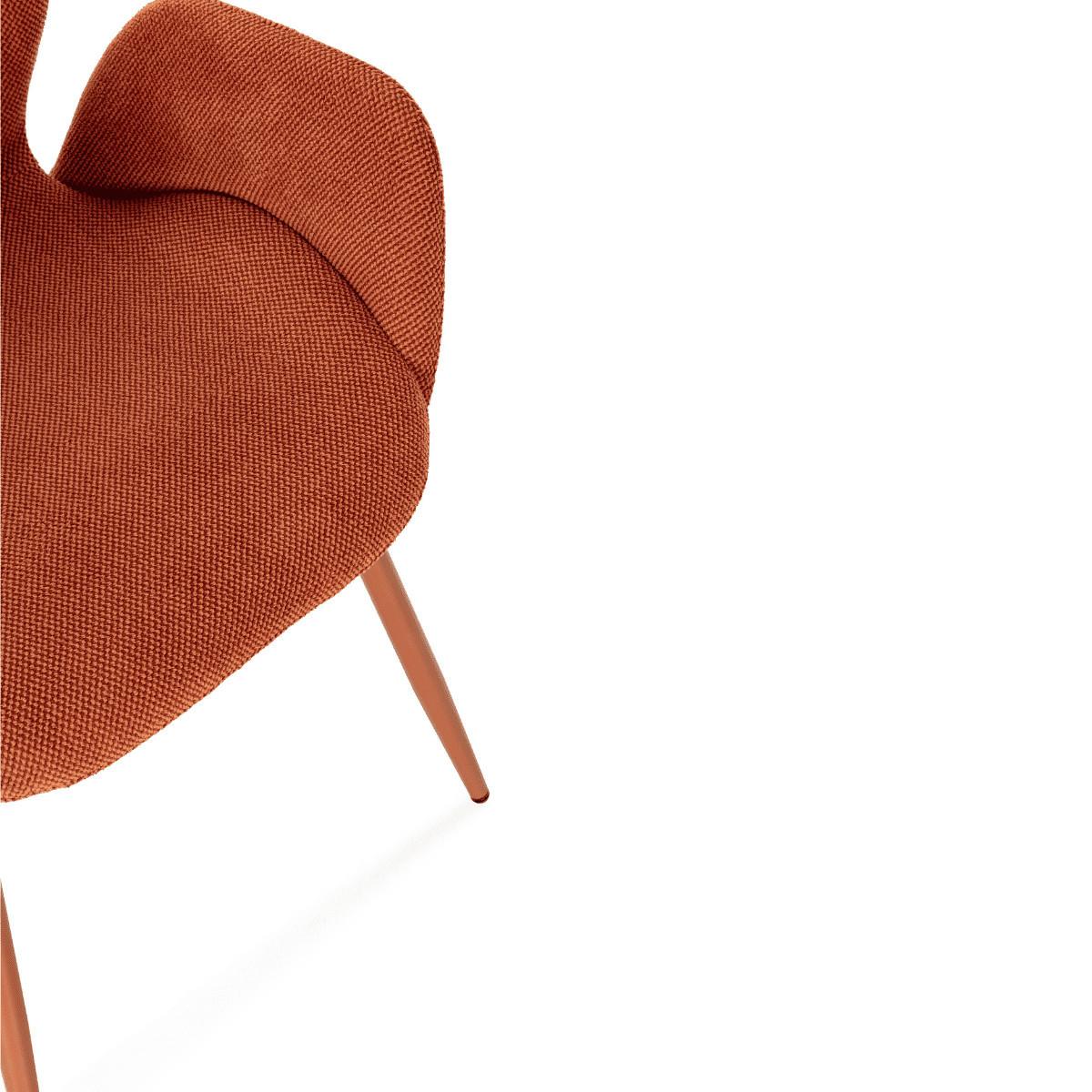STOFFSESSEL 2er-Set mit Metallfüßen 57/47,5/57,5 cm - Terracotta, Textil (57/47.5/53cm) - Calicosy
