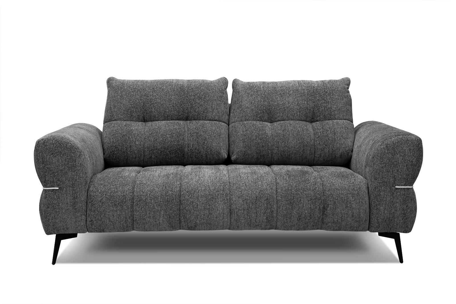 SOFA SALVINI 2,5-Sitzer, graphitfarben - Graphitfarben/Schwarz, Holzwerkstoff/Textil (176/88/99cm) - Wozimo