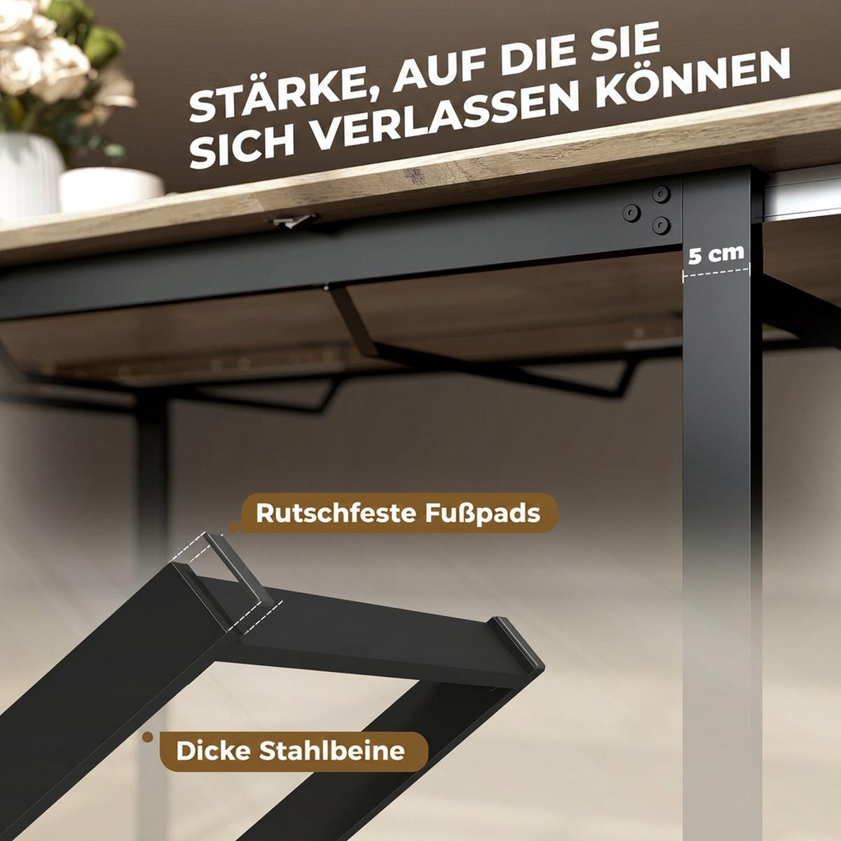 AUSZIEHBARER Esstisch MDF Braun - Schwarz/Braun, Holzwerkstoff (180/80/75cm) - HOMCOM