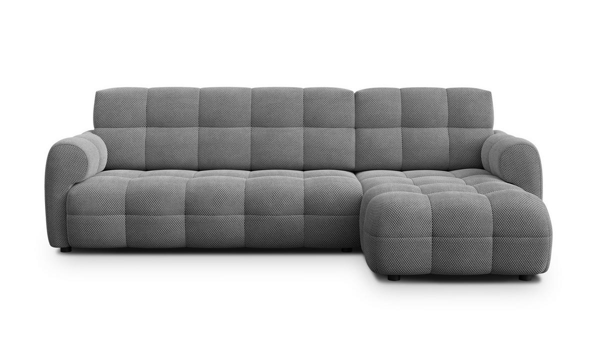 ECKSOFA MELLOW 4-Sitzer, grau - Schwarz/Grau, Holz/Textil (262/156cm) - Wozimo