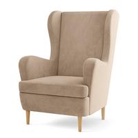 SESSEL VOGERA Ohrensessel Polstersessel, Beige - Eichefarben/Beige, Holzwerkstoff (78/103/85cm) - MASSENO