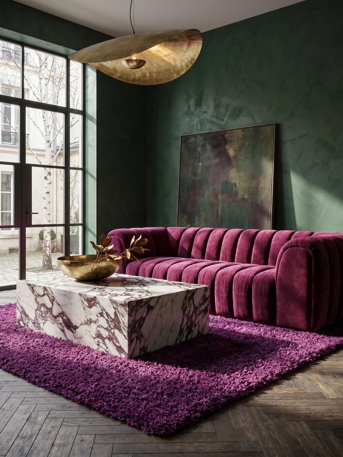 HOCHFLORTEPPICH RHEIN, einfarbig, aus Polypropylen, Violett, 100 x 200 cm - Lila, Textil (200/100cm) - KADIMA DESIGN