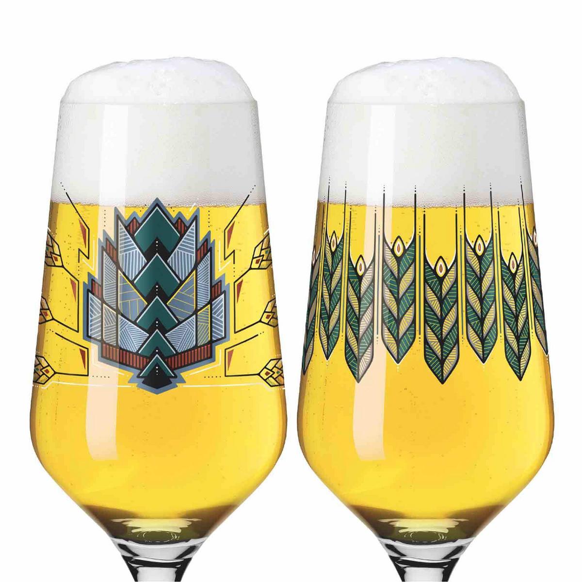 PILSGLÄSER MIT MOTIV Brauchzeit transparent 374 ml 2er Set - Transparent, Glas (0.374L) - Ritzenhoff