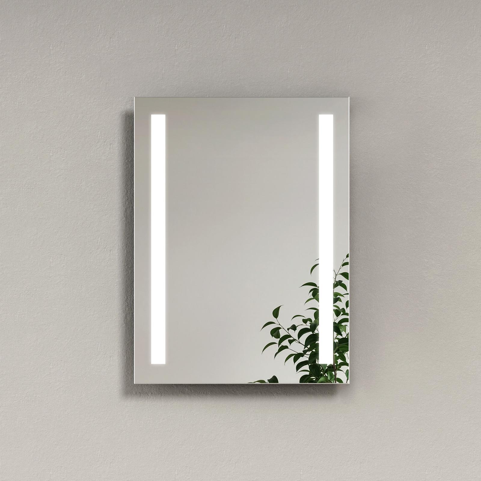 BADSPIEGEL mit Beleuchtung Rechteckig Umweltfreundlicher Silberspiegel 60/45 cm - Transparent, Glas (45/60/3.5cm) - EMKE