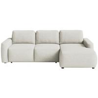 ECKSOFA Carnos Mini Creme Chenille - Creme/Schwarz, Kunststoff/Textil (164/238cm) - Selsey