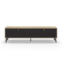 TV-MÖBEL 4 Türen mit Metallfüßen B180 cm - FLORA - Eschefarben, Holzwerkstoff (35.5/51/15.5cm) - Calicosy