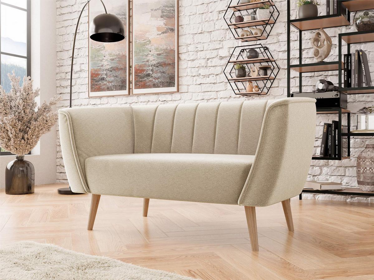 SOFA Pas 2 - Beige/Naturfarben, Holz/Textil (142/75/74cm) - MIRJAN24