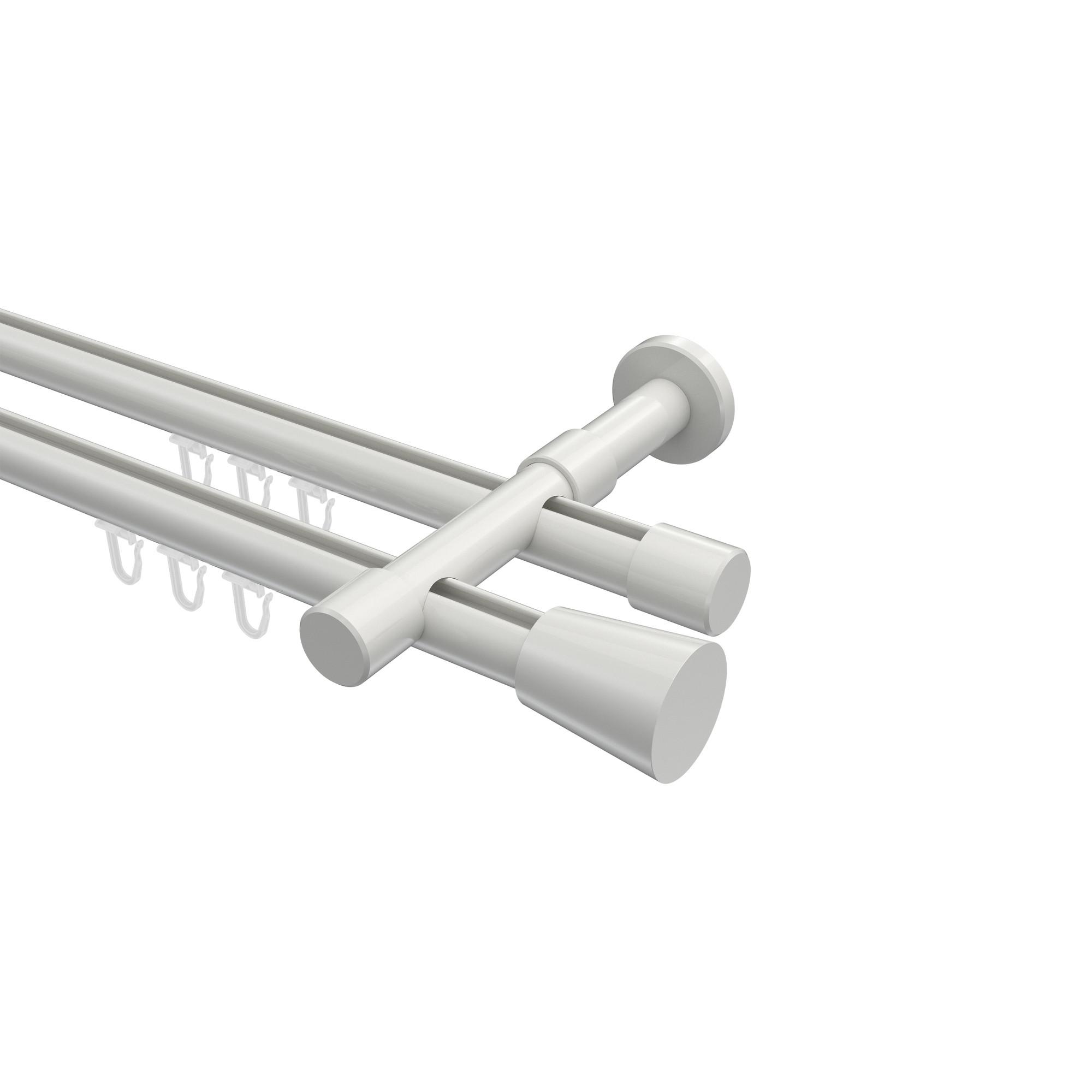 GARDINENSTANGE INNENLAUF Prestige Sitra 280 cm (geteilt in 2 x 140 cm), 2-läufig, 20 mm Ø Weiß - Weiß, Metall (280cm) - INTERDECO