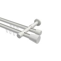 GARDINENSTANGE INNENLAUF Prestige Sitra 280 cm (geteilt in 2 x 140 cm), 2-läufig, 20 mm Ø Weiß - Weiß, Metall (280cm) - INTERDECO