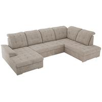 WOHNLANDSCHAFT MADRITO U - Beige Struktur - Rechts - Beige/Silberfarben, Textil/Metall (323/89/204cm) - MKS