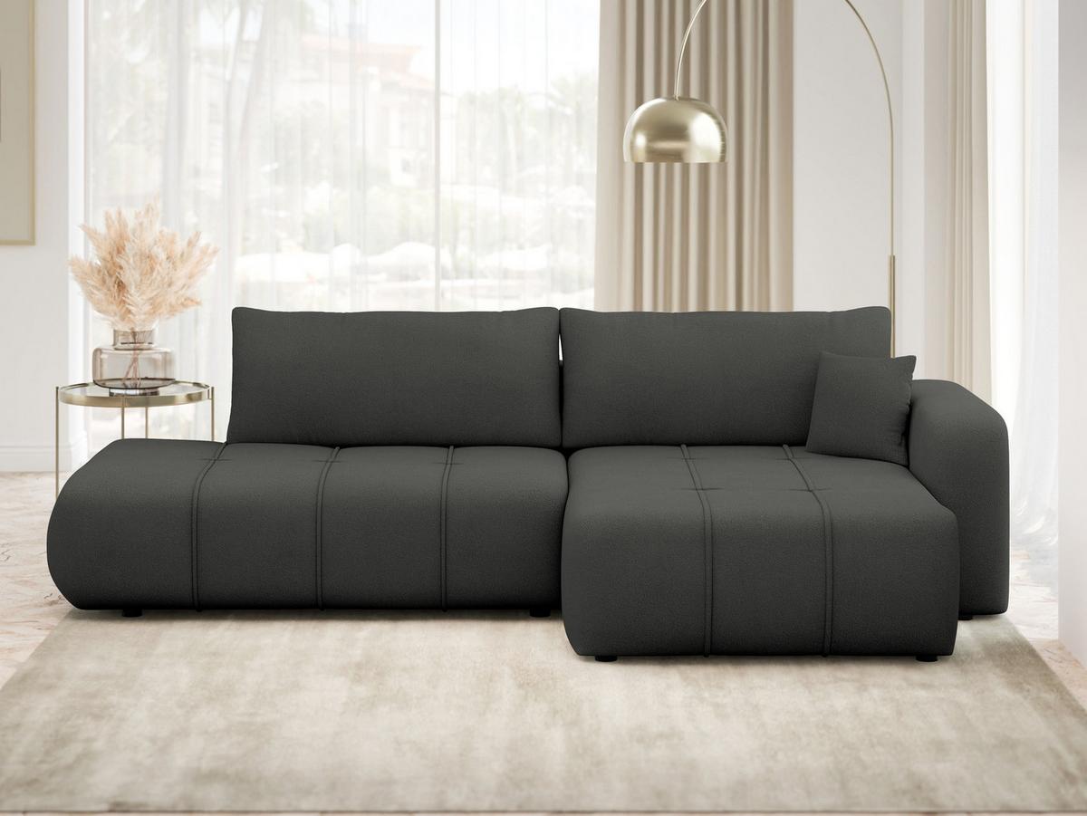 ECKSOFA Furyn O, Seite: Rechts - Schwarz, Holzwerkstoff/Kunststoff (262/145cm) - MIRJAN24