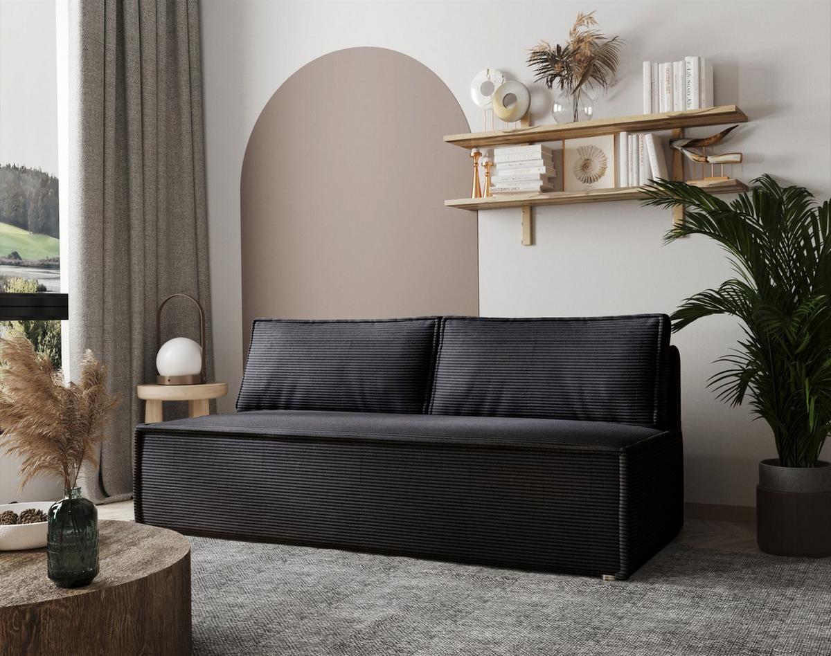 SCHLAFSOFA Amanda In Zoom - Anthrazit, Holzwerkstoff/Textil (200/89/100cm) - Fun Möbel